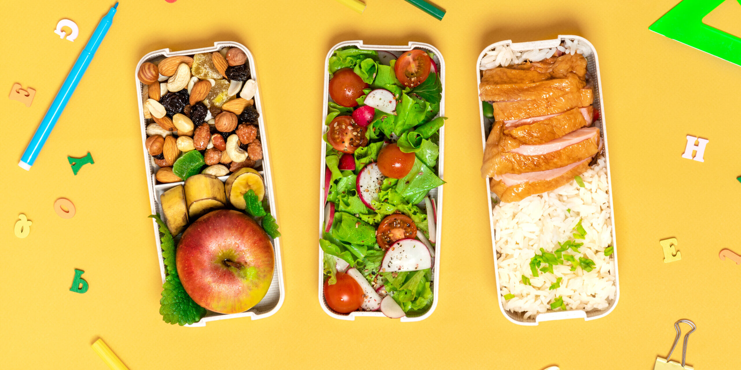 School lunch and stationery.