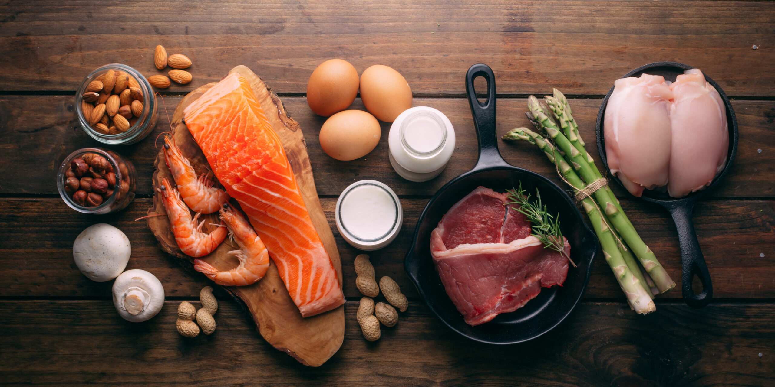 Large group of food, healthy food for a protein diet