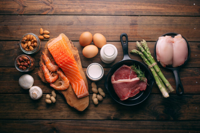 Large group of food, healthy food for a protein diet