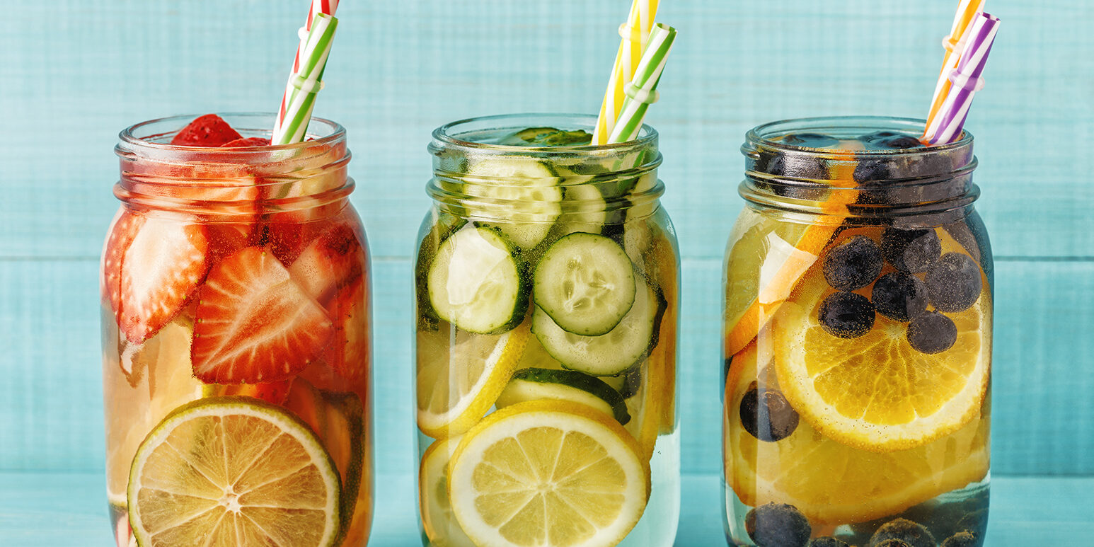Detox fruit infused water.