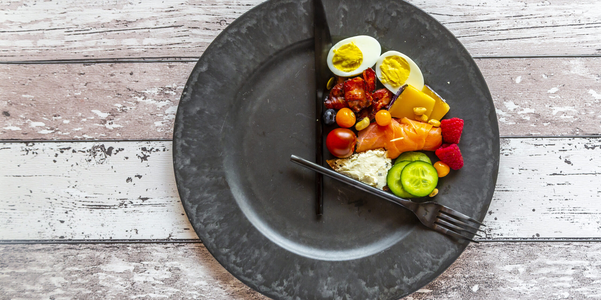 variety of food on round plate, intermittent fasting