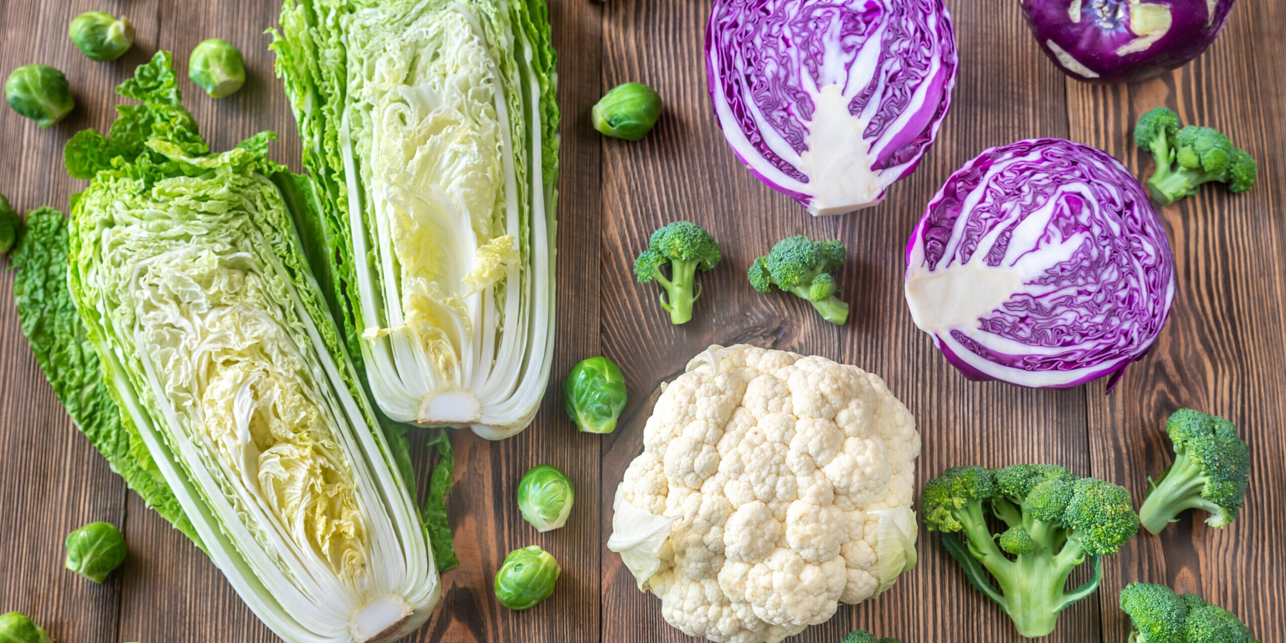 Assortment of different Cruciferous vegetables