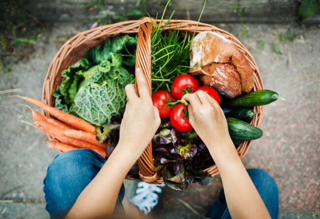 Hands Of A Girl With Harvested Vegetable