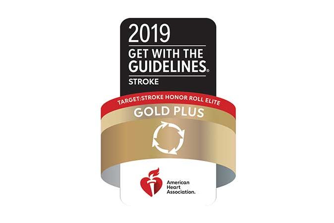 2019 Get With The Guidelines – Target: Stroke Honor Roll Elite Gold Plus – American Heart Association 2019 Get With The Guidelines - Target: Stroke Honor Roll Elite Gold Plus - American Heart Association