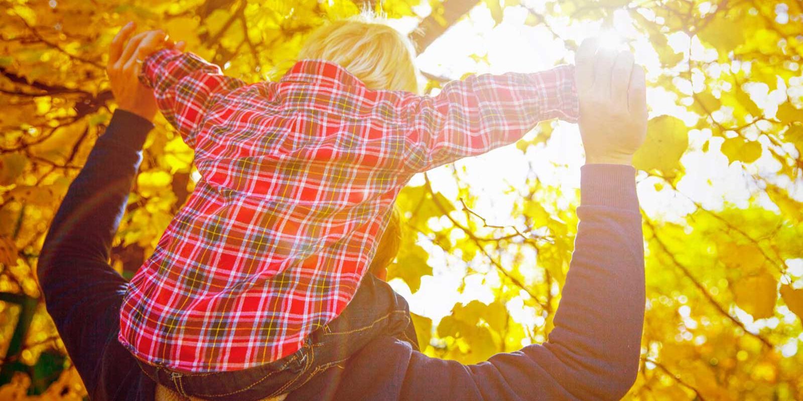 Boy on Parents Shoulders