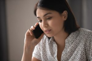 Woman talking on the phone