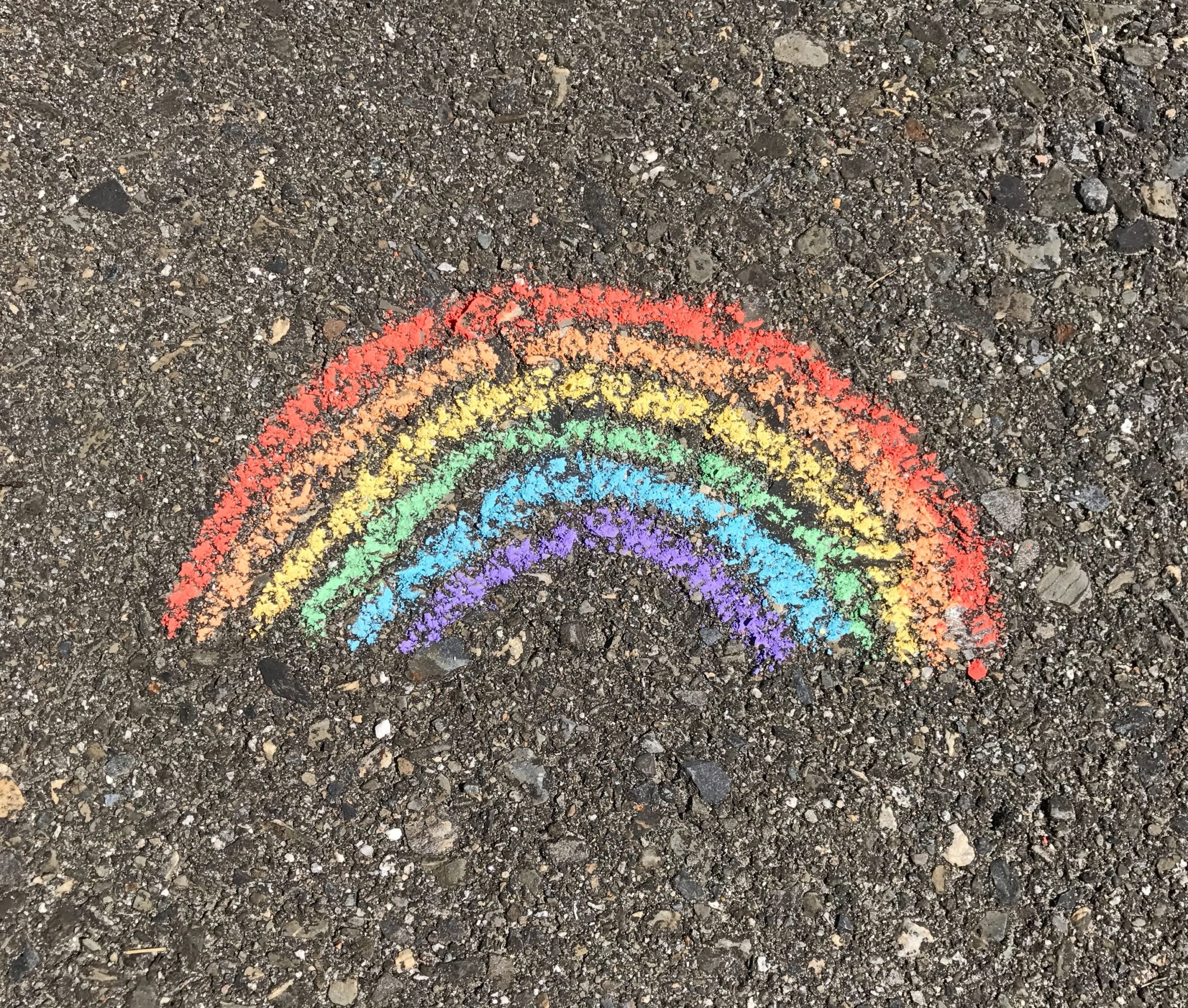 Rainbow Drawing Sidewalk Chalk Cropped Mather Hospital