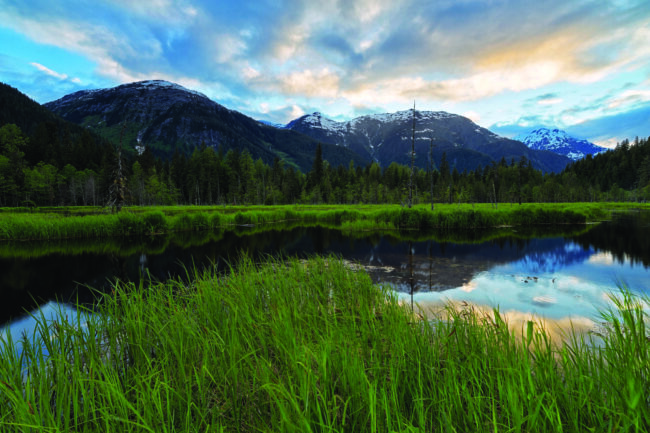 Sunset over the Tongass National Forest, near Hyder