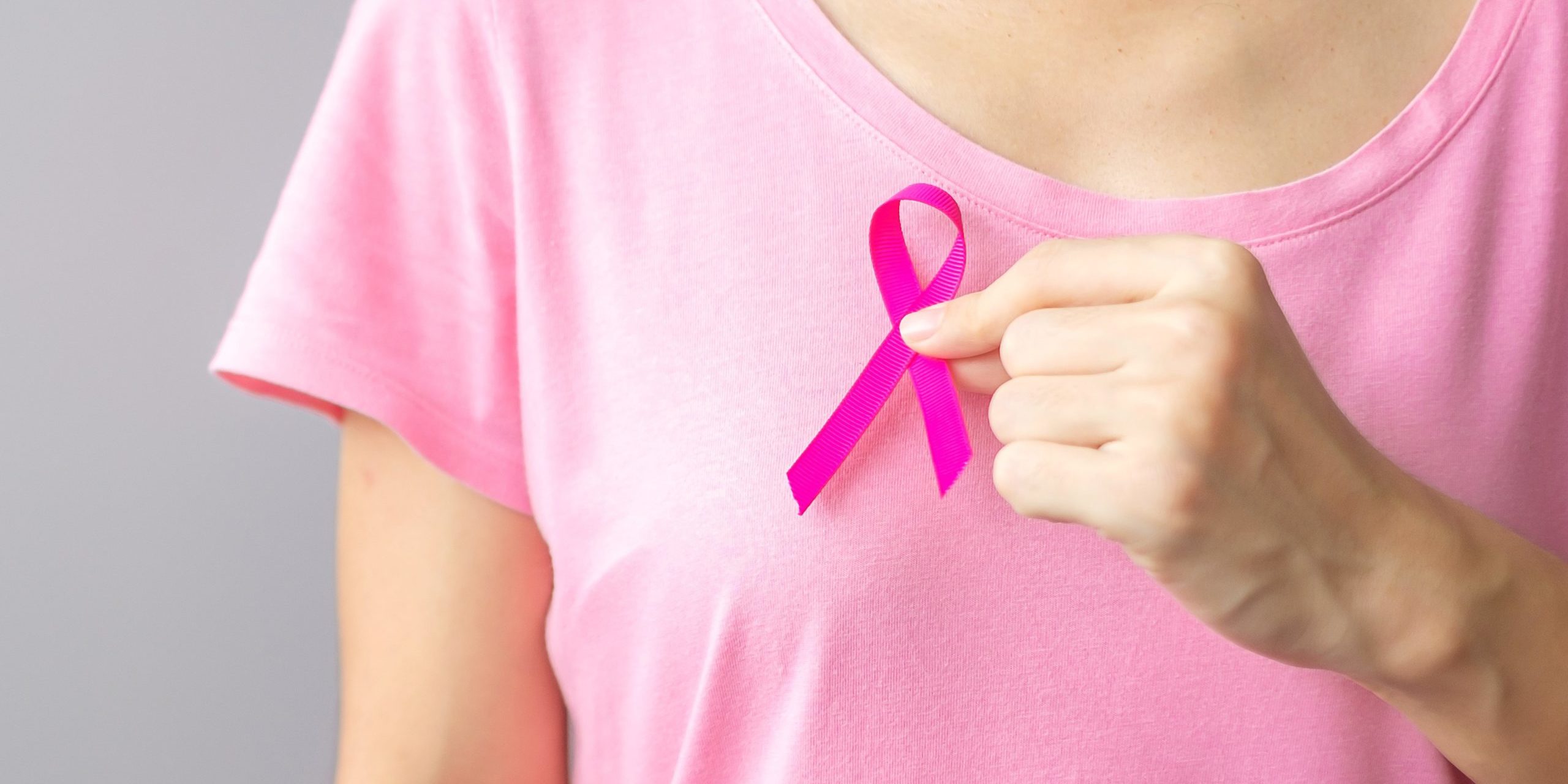 Pink breast cancer awareness ribbon