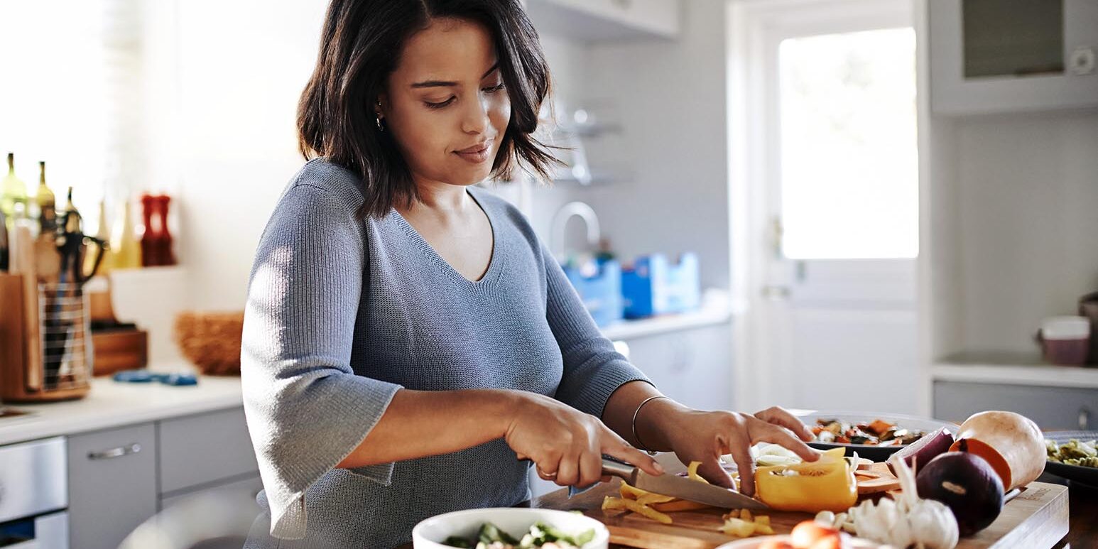 Preparing her favourite dish